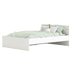 Avis Pegane Lit adulte 2 places - Blanc mat