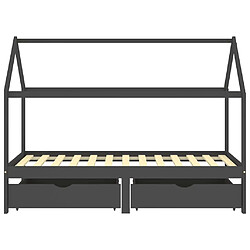 vidaXL Cadre de lit Gris Foncé