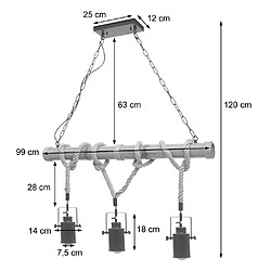 Decoshop26 Suspension bambou métal – Noir pas cher