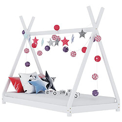 vidaXL Cadre de Lit Enfant Tipi Blanc