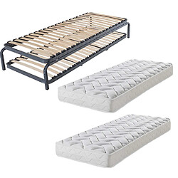 EBAC Lit Gigogne Métal Matelas 90x190