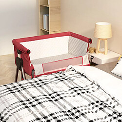 vidaXL Lit bébé Tissu de lin - Rouge