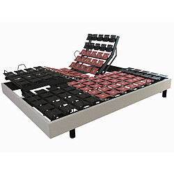Promo Matelas Sommier électrique Excellence finition tissu 2x90x200