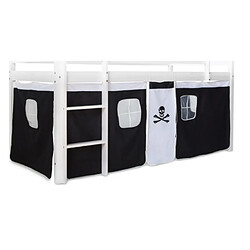 Homestyle4u Rideau de lit mezzanine - Noir