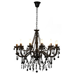 Acheter VidaXL Lustre avec Perles Noir 12 Ampoules