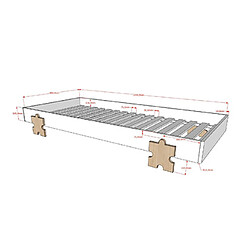 Acheter MES Sommiers empilables gris 90x200 cm