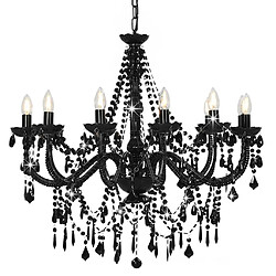 VidaXL Lustre avec Perles Noir 12 Ampoules
