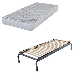 Ebac Lit gigogne + matelas Montana - 80x190 - Mousse - 20 lattes bois - Gain de place