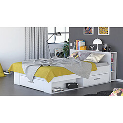 Acheter Pegane Lit 2 places 140x190 - Blanc mat