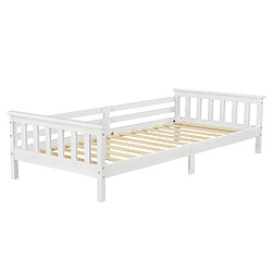 En.casa Lit enfant avec rangement - Blanc mat