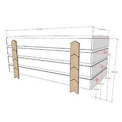 VIPACK Lit Modulo Gris Empilable 90x200 pas cher