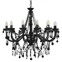 Avis VidaXL Lustre avec Perles Noir 12 Ampoules