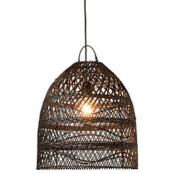 Mes Abat-Jour Rond Rotin Noir 40cm
