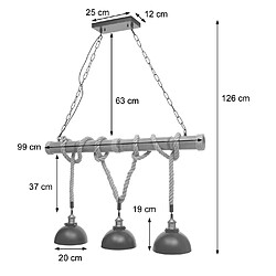 Decoshop26 Suspension 3 lumières - Noir pas cher