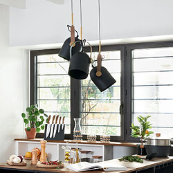 Atmosphera 3 Suspensions effet projecteur - Noir et doré pas cher