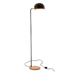 Lampadaire Métal Noir et Bois Naturel - MES