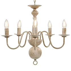 VidaXL Lustre métal - Blanc antique