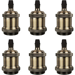 Stoex Support de Lampe Vintage - Bronze Support de lampe - Style vintage/industriel - 6 Douilles E27 - Ampoules non incluses