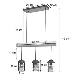 Decoshop26 Suspension industrielle bois métal - Noir pas cher