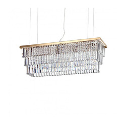 Ideal Lux Chandelier Martinez 8 ampoules Métal Or Matériau : Métal Coloris : Or Nombre d'ampoules : 8 Type d'ampoule : E14 Puissance Max en Watts (W) : 40 IP20 Hauteur Min en cm : 70 Hauteur Max en Cm : 132 Longueur en Cm : 10