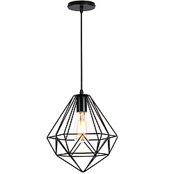 Stoex Plafonnier Antique en Diamant 26CM Noir Suspension Luminaire Moderne Lustre Vintage E27 Pour Loft, Bureau, Intérieur