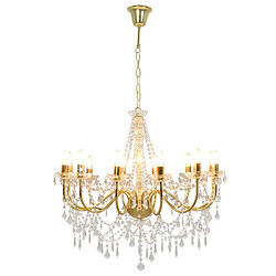 VidaXL Lustre Perles Doré