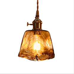 Lustre Rétro Verre Laiton - Petit