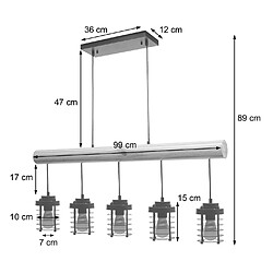 Decoshop26 Suspension 5 lampes – Noir pas cher