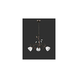Trio Lighting Chandelier Traditio - Rouille Antique Chandelier - Métal et verre - Rouille antique - 3 x 40W E14 - IP20