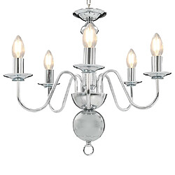 VIDAXL Lustre Argenté - 5 Ampoules E14