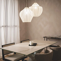 Ledkia Ayla - Suspension Métal Tissu Gris Fumée