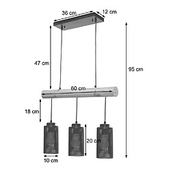 Decoshop26 Suspension 3 abat-jours - Noir pas cher