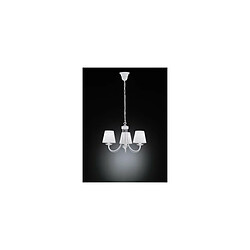 Trio Lighting Cortez Chandelier - Métal, Tissu - Blanc mat - E14 - 3 ampoules