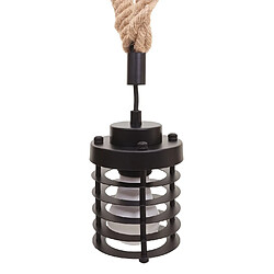 Avis Decoshop26 Suspension industrielle bambou métal - Noir