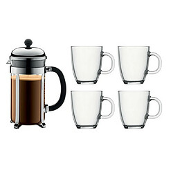 Bodum Set Cafetière et 4 Mugs - 30 cl