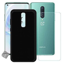 Htdmobiles Housse OnePlus 8 - Noir Coque en silicone gel - Fine - Protection antichoc