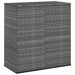 Helloshop26 Boîte à coussins de jardin résine tressée 100 x 49 x 103,5 cm - Gris