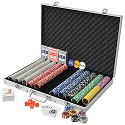 vidaXL Jeu de poker - 1000 jetons Laser Aluminium