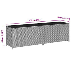 vidaXL Boîte de rangement 200x50x60 cm - Marron pas cher