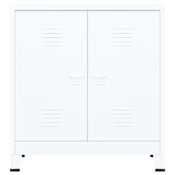 Avis vidaXL Coffre de rangement industriel Blanc Acier