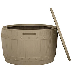 Helloshop26 Coffre de jardin 3 en 1 en polypropylène - Marron clair