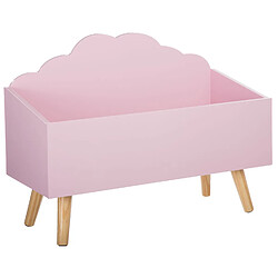 Atmosphera Coffre de rangement enfant Nuage - Longueur 58 cm - Rose