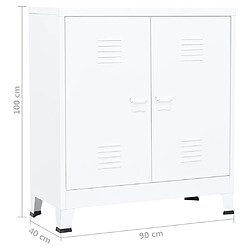 vidaXL Coffre de rangement industriel Blanc Acier pas cher