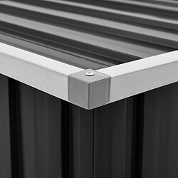 Helloshop26 Coffre de jardin acier galvanisé - Anthracite pas cher