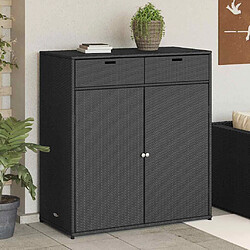 vidaXL Armoire de rangement jardin - 113 cm - Noir