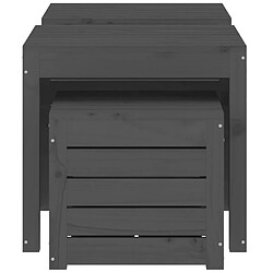 Avis Helloshop26 Ensemble de coffres bois - Gris