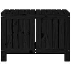 Helloshop26 Coffre de jardin bois de pin massif 76 x 42,5 x 54 cm - Noir