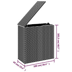 Acheter Helloshop26 Boîte à coussins de jardin résine tressée 100 x 49 x 103,5 cm - Noir