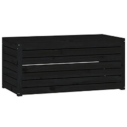 Helloshop26 Coffre de jardin bois de pin 101 x 50,5 x 46,5 cm - Noir