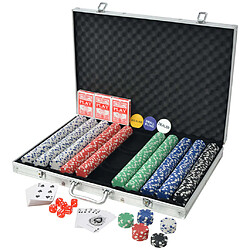 vidaXL Jeu de poker - 1000 jetons Aluminium